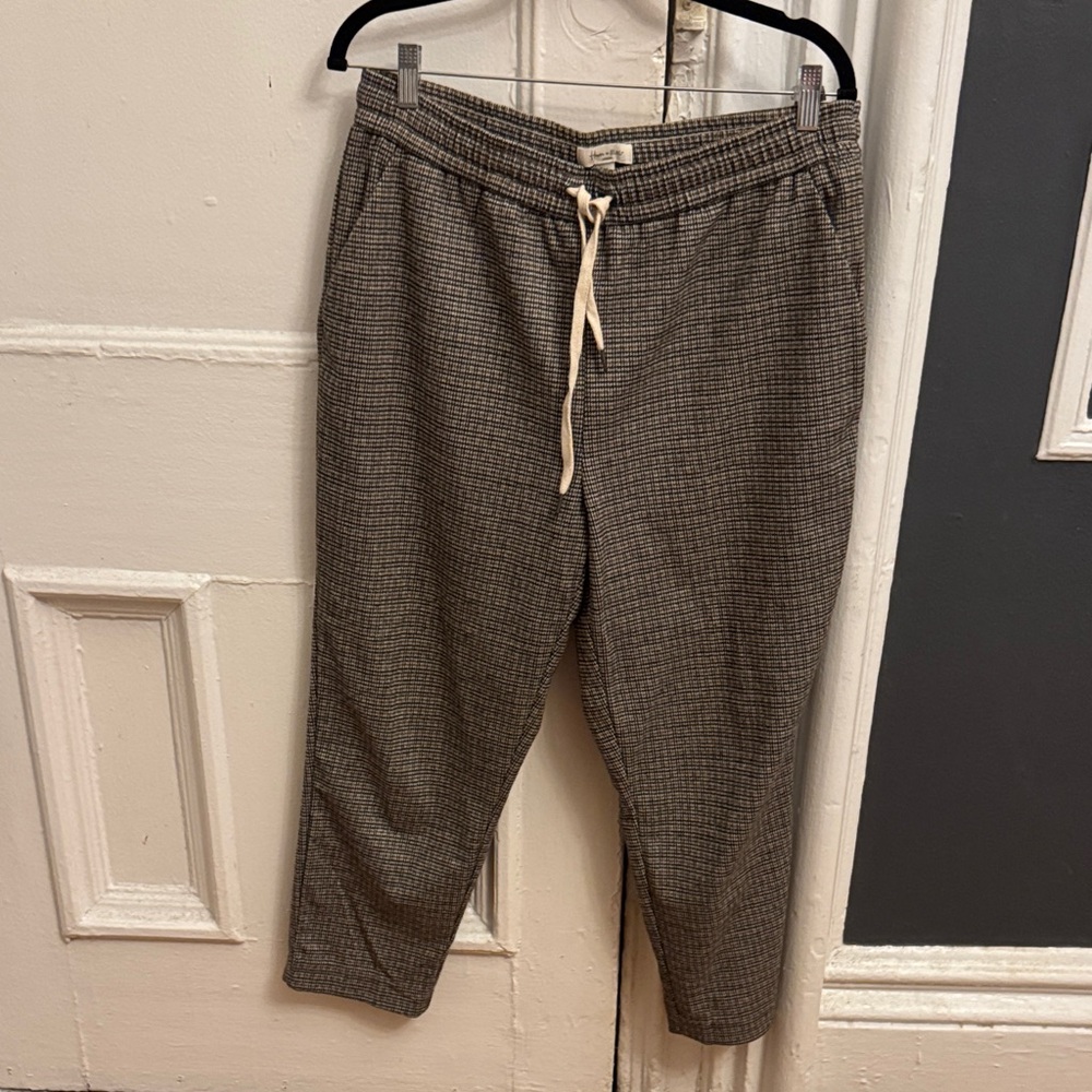 Flannel like plaid Drawstring trousers Pants in plaid